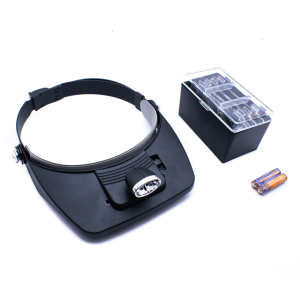 1X 1.5X 2.0X 2.5X 3.5X Head 2LED Hand Free Magnifying Glass Magnifier 81001-A