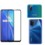 Bouclier® [3 in 1] 9H Full Tempered Glass + Clear Transparent Skin + Camera Lens Protector For Realme 7i