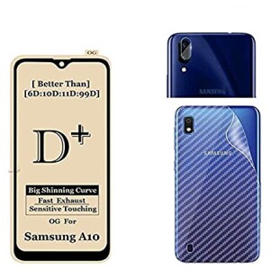 Bouclier® [3 in 1] 9H Full Tempered Glass + Clear Transparent Skin + Camera Lens Protector For Samsung Galaxy A10