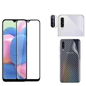 Bouclier® [3 in 1] 9H Full Tempered Glass + Clear Transparent Skin + Camera Lens Protector For Samsung Galaxy A50s