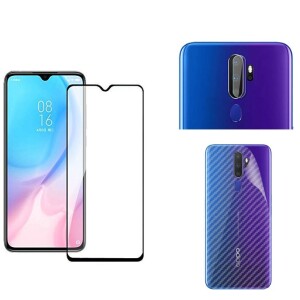 Bouclier® [3 in 1] 9H Full Tempered Glass + Clear Transparent Skin + Camera Lens Protector For Oppo A9 2020