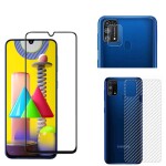 Bouclier® [3 in 1] 9H Full Tempered Glass + Clear Transparent Skin + Camera Lens Protector For Samsung Galaxy M31