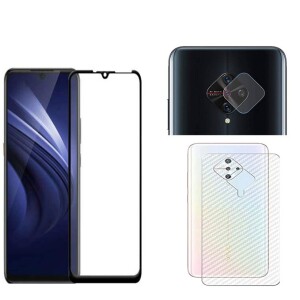 Bouclier® [3 in 1] 9H Full Tempered Glass + Clear Transparent Skin + Camera Lens Protector For Vivo S1 Pro