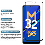 Bouclier® [3 in 1] 9H Full Tempered Glass + Clear Transparent Skin + Camera Lens Protector For Samsung Galaxy M32 5G