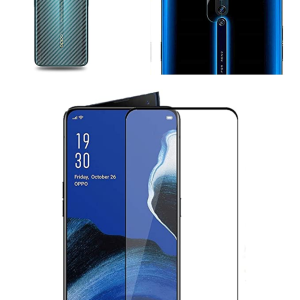 Bouclier® [3 in 1] 9H Full Tempered Glass + Clear Transparent Skin + Camera Lens Protector For Oppo Reno 2