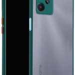 Bouclier® [4 in 1] Smoke Cover + Tempered Glass + Transparent Skin + Camera Lens Protector for Realme C31 (Dark Green)
