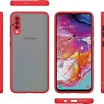 Bouclier® Shockproof Smoke Case Cover for Samsung Galaxy A70 (Red)